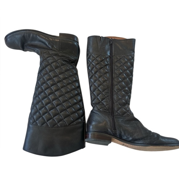 Corso Como Santona Quilted Leather Riding  Boots in Brown - Picture 6 of 12